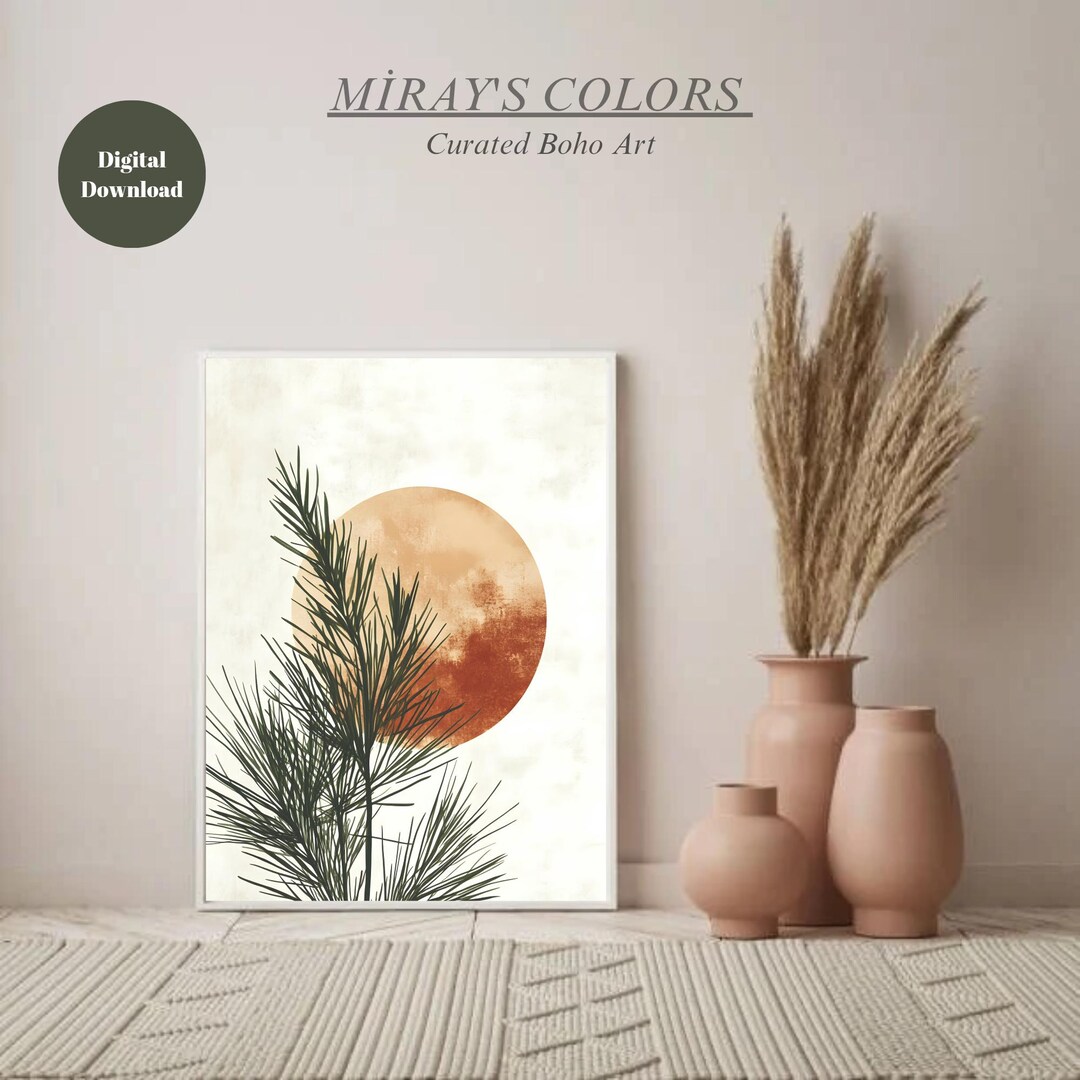 Boho Botanical Wall Art Print, Modern Abstract Botanical Poster ...