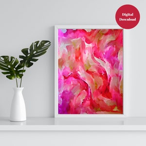 Colorful Pink Abstract Art Printable Wall Art Painting Downloadable Art ...