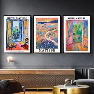Matisse Landscape Print Set of 3: AI Art Inspired by Henri Matisse (Digital Download)