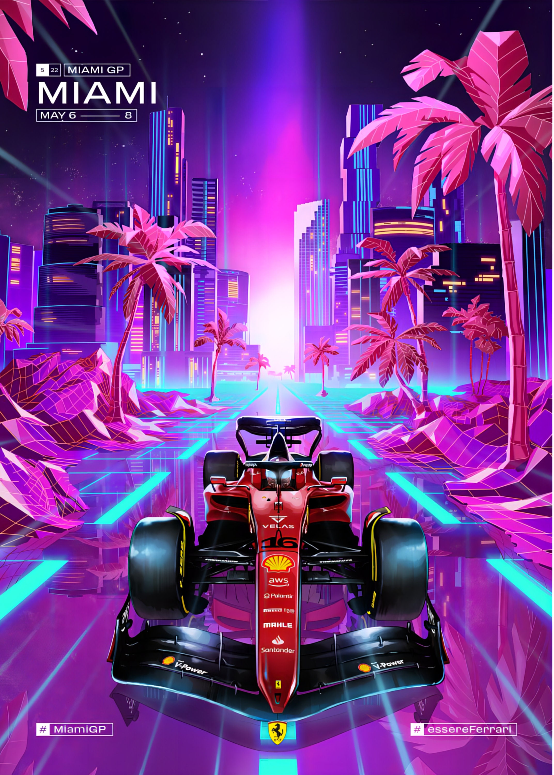 Miami GP F1 Poster / Scuderia Ferrari F1 2022 / Charles Etsy Canada