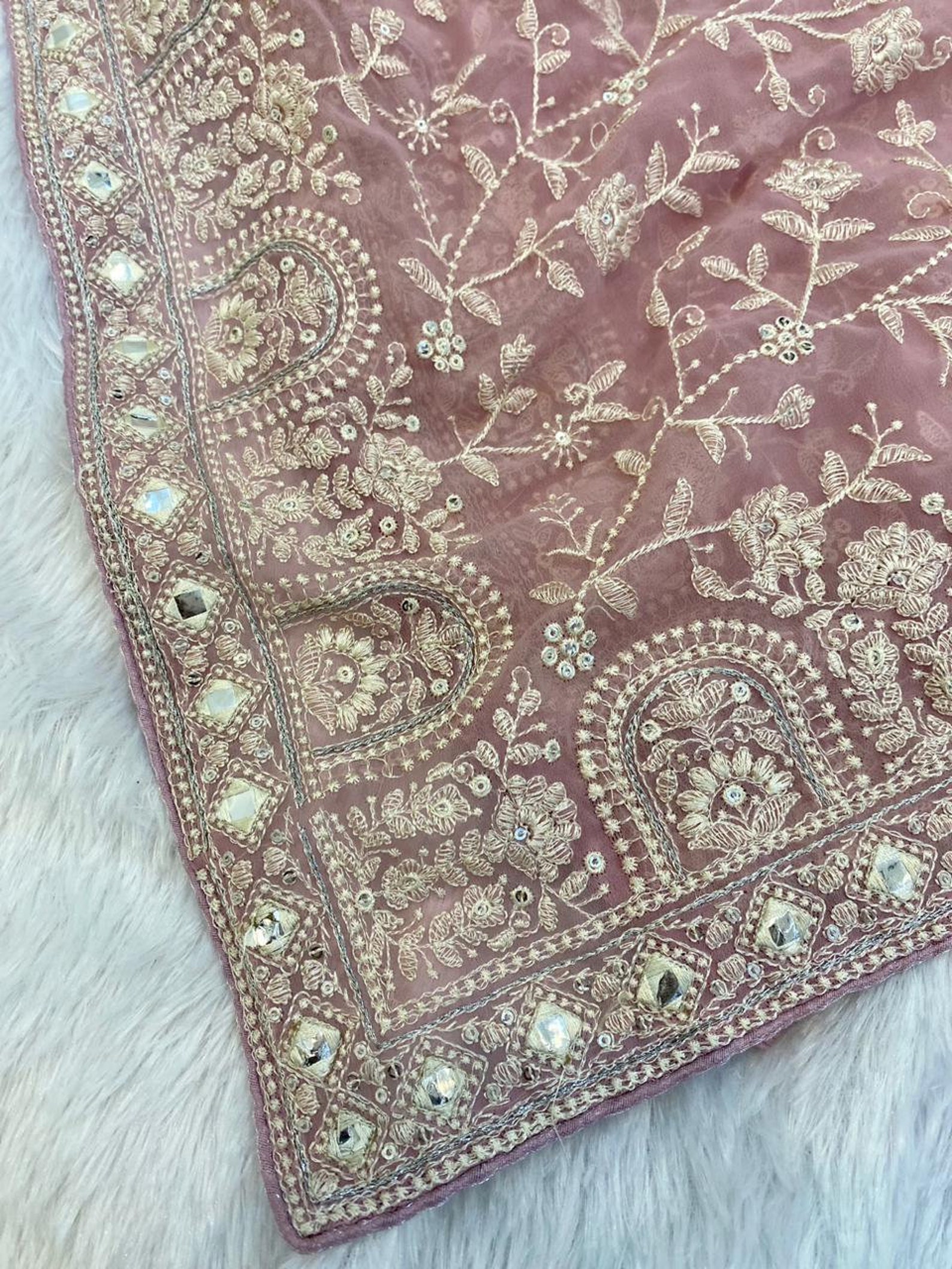 Blush Pink Georgette Readymade/Easy Saree
