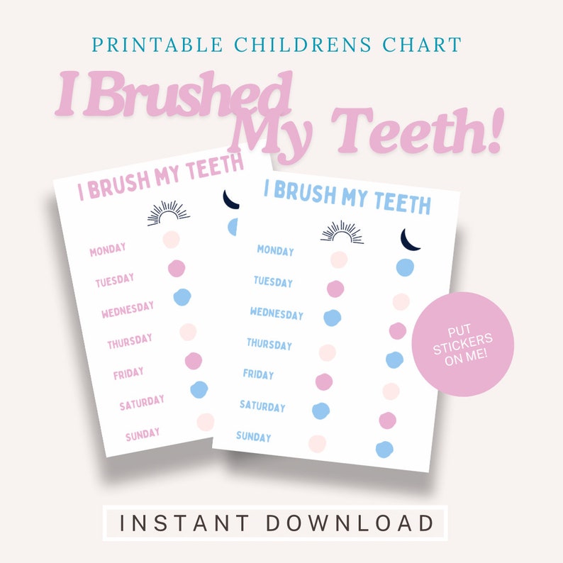 Printable Childrens Teeth Chart Etsy