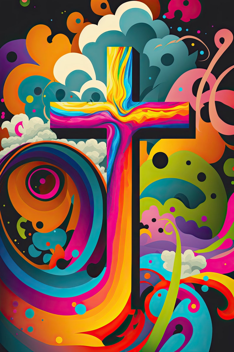 HOLY Sacred CROSS Bundle Unique Art Portrait Digital Print God Etsy