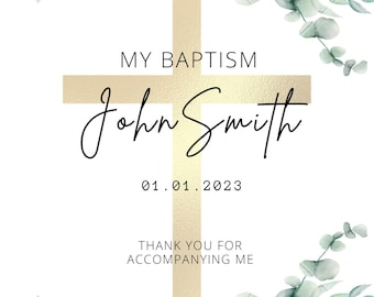 Baptism/Christening Welcome Sign Poster for Boy. English or Spanish