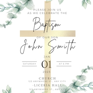 Baptism/Christening Invitations Boy Themed English or Spanish. Invitación de Bautismo para Niño.