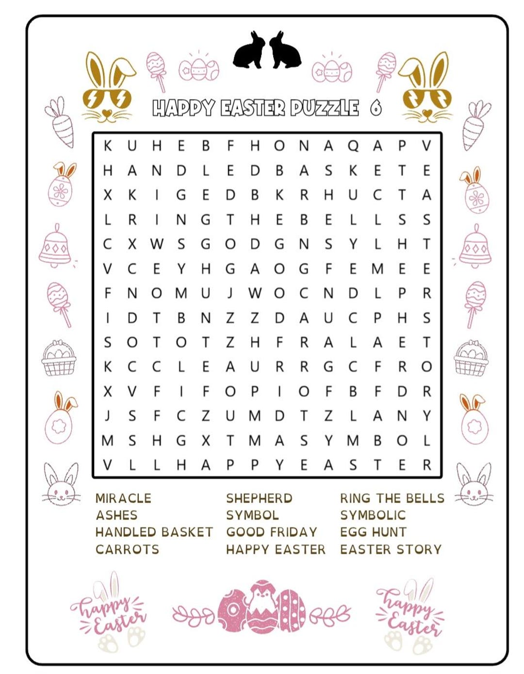 Easter Activity Book for Kids Printable – Word Search, Picture Sudoku ...