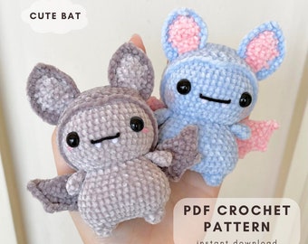 PATTERN Halloween Cute Bat, crochet patterns, instant digital download, English Language