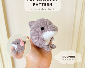PATTERN Christmas Dolphin crochet patterns, instant digital download, English Language