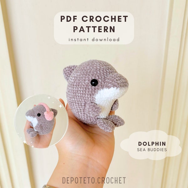 PATTERN Christmas Dolphin crochet patterns, instant digital download, English Language