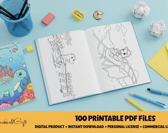 Cute Dinosaur Coloring Pages for Kids, Birthday Activity (Digital Download)