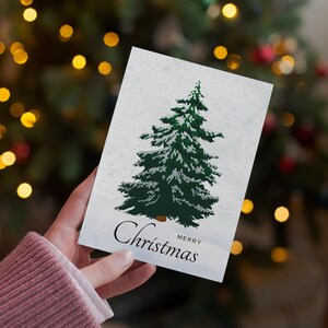 Digital Minimalistic Christmas Card, Editable Blank Holiday Greeting Card, Christmas Tree Art Card, Printable Card, Instant Download