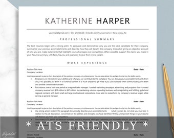2023 Simple ATS Resume Template Word, Mac Pages, ATS Cv Template Word, Clean, Professional Modern ATS Friendly Templates, Resume Template
