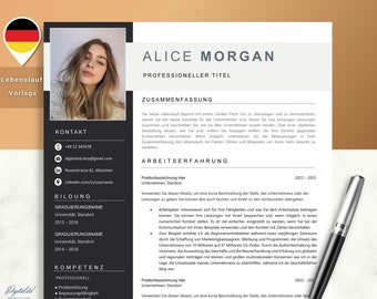 Curriculum Vitae, Template german, Word, Pages Templates, Tabular Cover Page, Application, Student, Beige Modern, Cover Letter, Creative