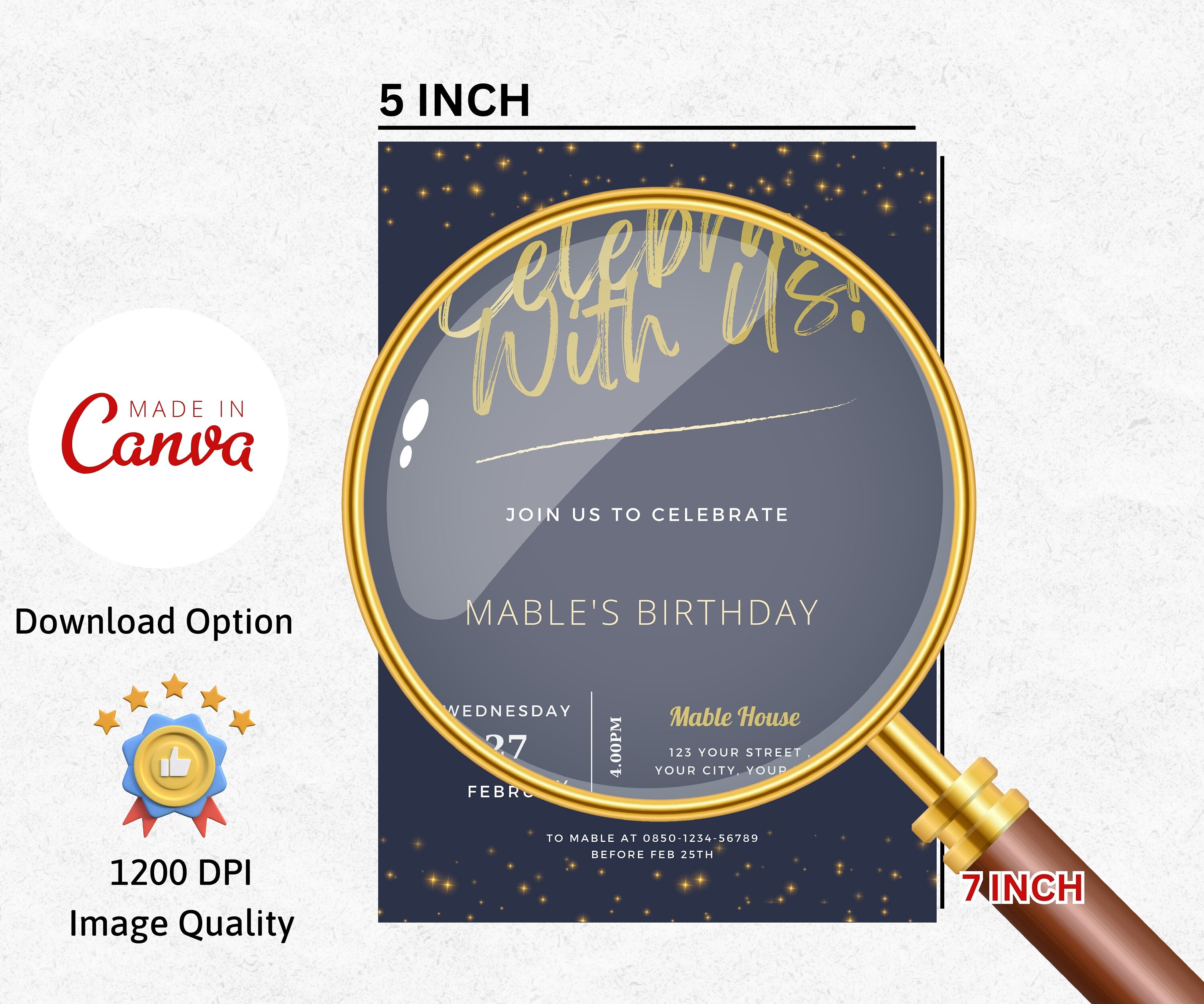 Editable Simple Party Invite, Printable Minimalist Birthday Invitation ...