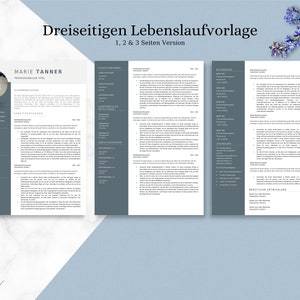 Kreative Bewerbungsvorlage auf Deutsch mit tabellarischem Lebenslauf, Motivationsschreiben, Deckblatt und Anhänge für Word und Pages Bild 4