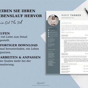Kreative Bewerbungsvorlage auf Deutsch mit tabellarischem Lebenslauf, Motivationsschreiben, Deckblatt und Anhänge für Word und Pages Bild 8