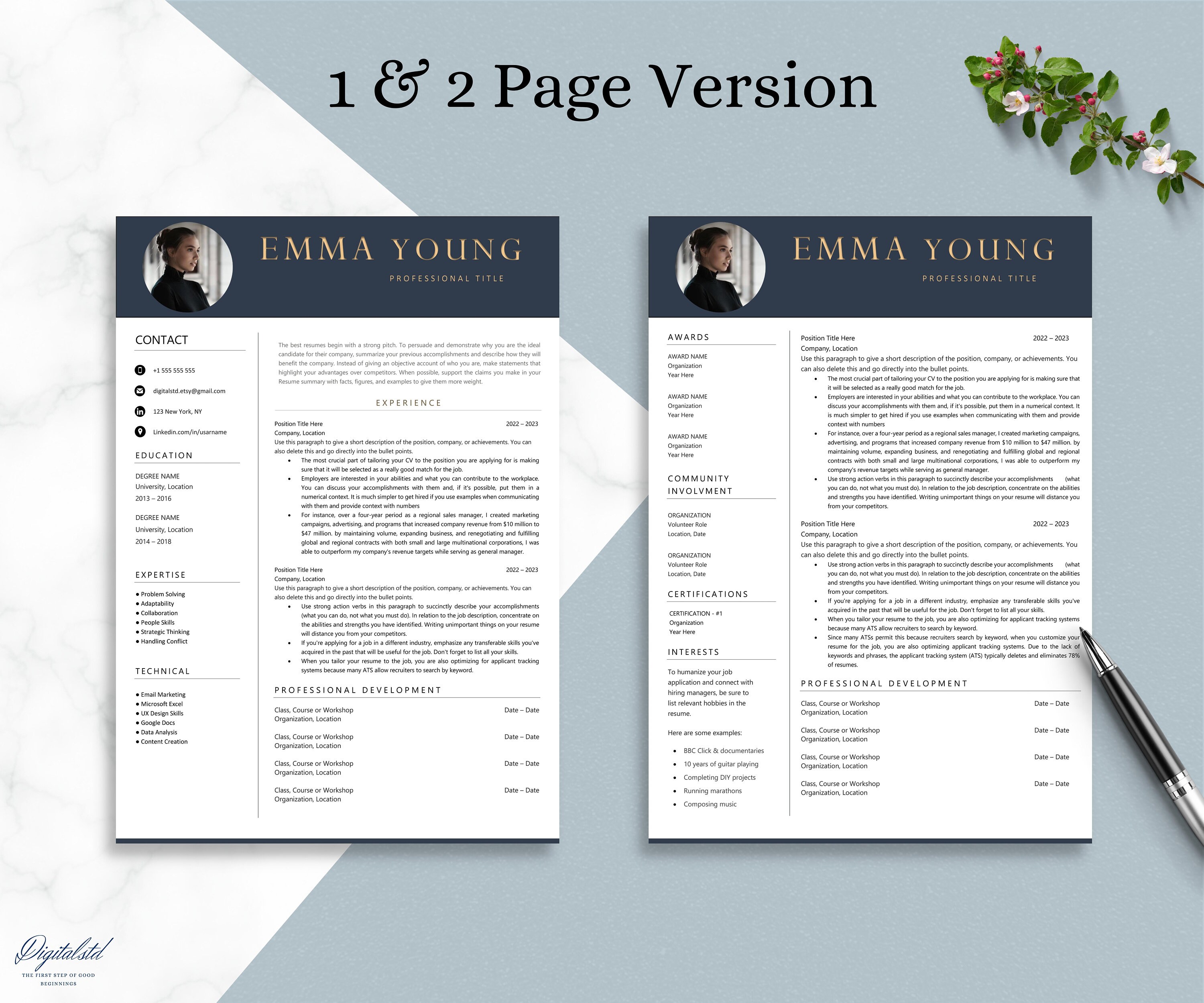 Resume Template Google Docs Cv Template Word Mac Pages - Etsy Australia