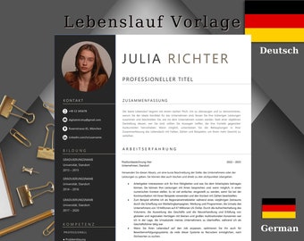 Bewerbungsvorlagen Deutsch | Lebenslauf Vorlage für Word | professioneller Lebenslauf Deutsch | Bewerbung | CV Vorlage | CV Template German