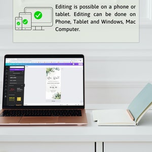 DIY Digital Wedding Invitation, We Do Digital Invitation, Greenery invitation Template, Eucalyptus Mobile Invite, Instant Download, DIY 2023 zdjęcie 9