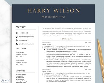 Clean Resume Template Google Docs, Word & Pages, Minimalist Executive ...