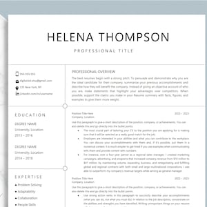 Plantilla de CV 2025 para Google Docs, Mac Pages, Word, CV profesional, CV y carta de presentación, diseño simple y limpio.
