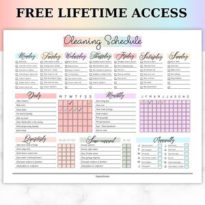 Printable Editable Cleaning Planner and Checklist for Monthly House ...
