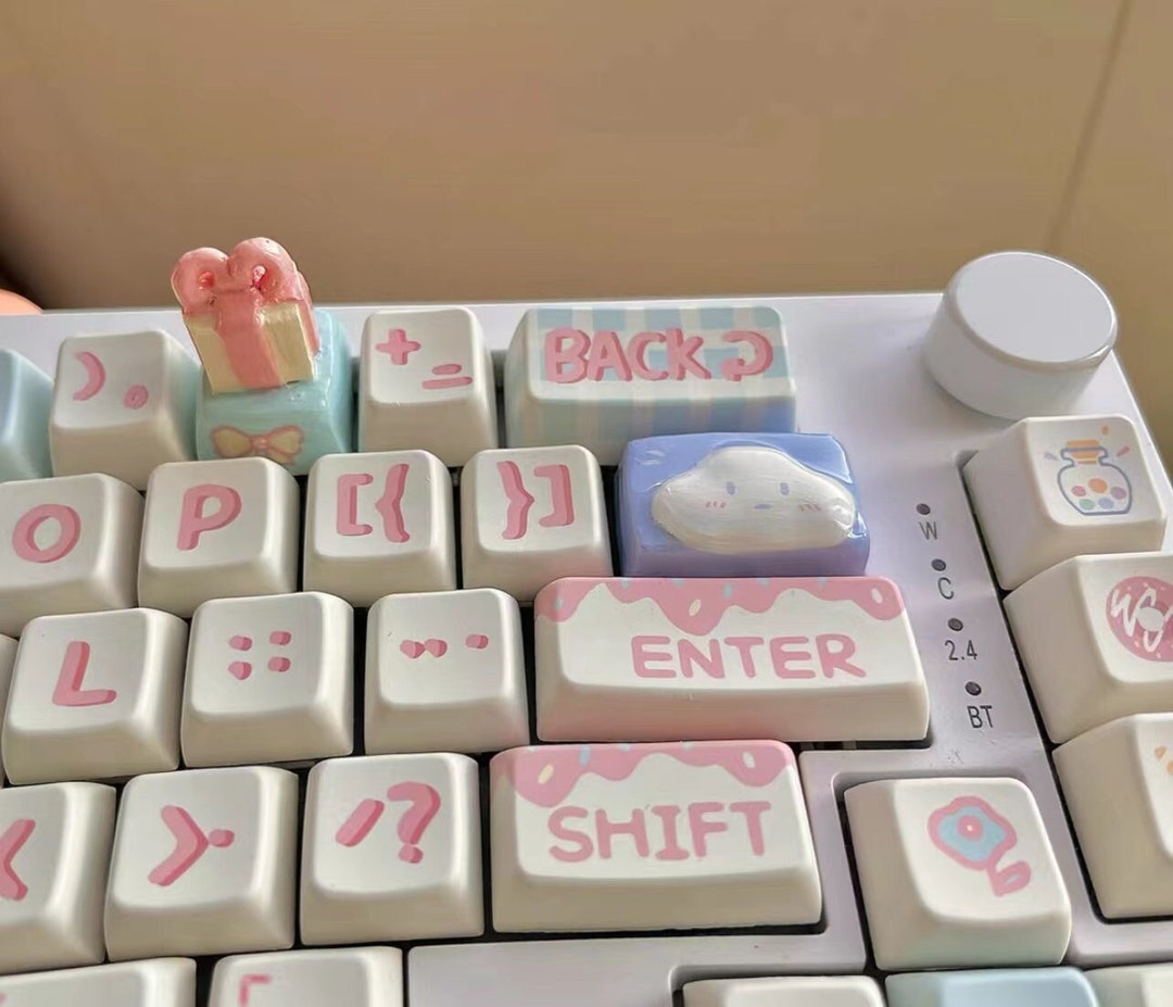 Cute Cloud Keycap Artisan Handpainted Keycaps Stone Clay Etsy
