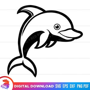Simpatico cartone animato delfino in formato SVG, cartone animato delfino in formato SVG, file di taglio delfino, delfino png, clipart delfino, delfino, delfino in formato SVG per Cricut, png, vettore