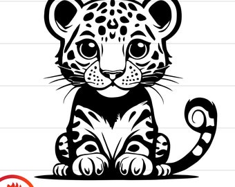 Cute Jaguar svg, Jaguar svg, Baby Jaguar, Cartoon Jaguar, Jaguar cut file, Jaguar mascot, Jaguar svg for cricut, Jaguar png, png, dxf