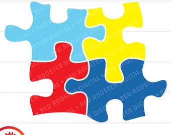 Autism Puzzle Pieces SVG, Clipart (Digital Download)