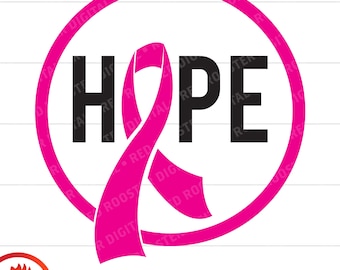 Hope Ribbon SVG, Breast Cancer Awareness Ribbon svg, Social Awareness Ribbons svg, Hope for a Cure svg, Hope Ribbon Clipart, Cricut Cut File