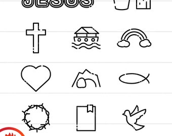 Christian Icon Set SVG, Faith Clipart (Digital Download)