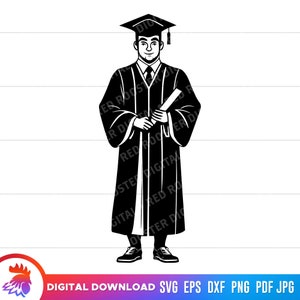 Graduation svg, High School Graduate, College Graduate, Graduation clipart, cut file, printable, Man Graduating, vector, svg for cricut, png
