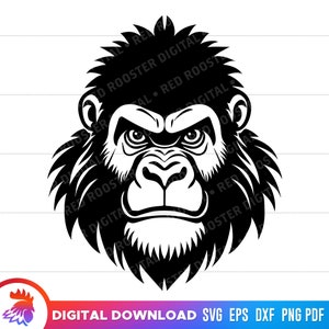 Gorilla svg, Gorilla Gesicht geschnitten Datei, Gorilla png, Gorilla Clipart, Gorilla svg für Cricut, Illustration, png, Vektor, Cricut geschnitten Datei, dxf