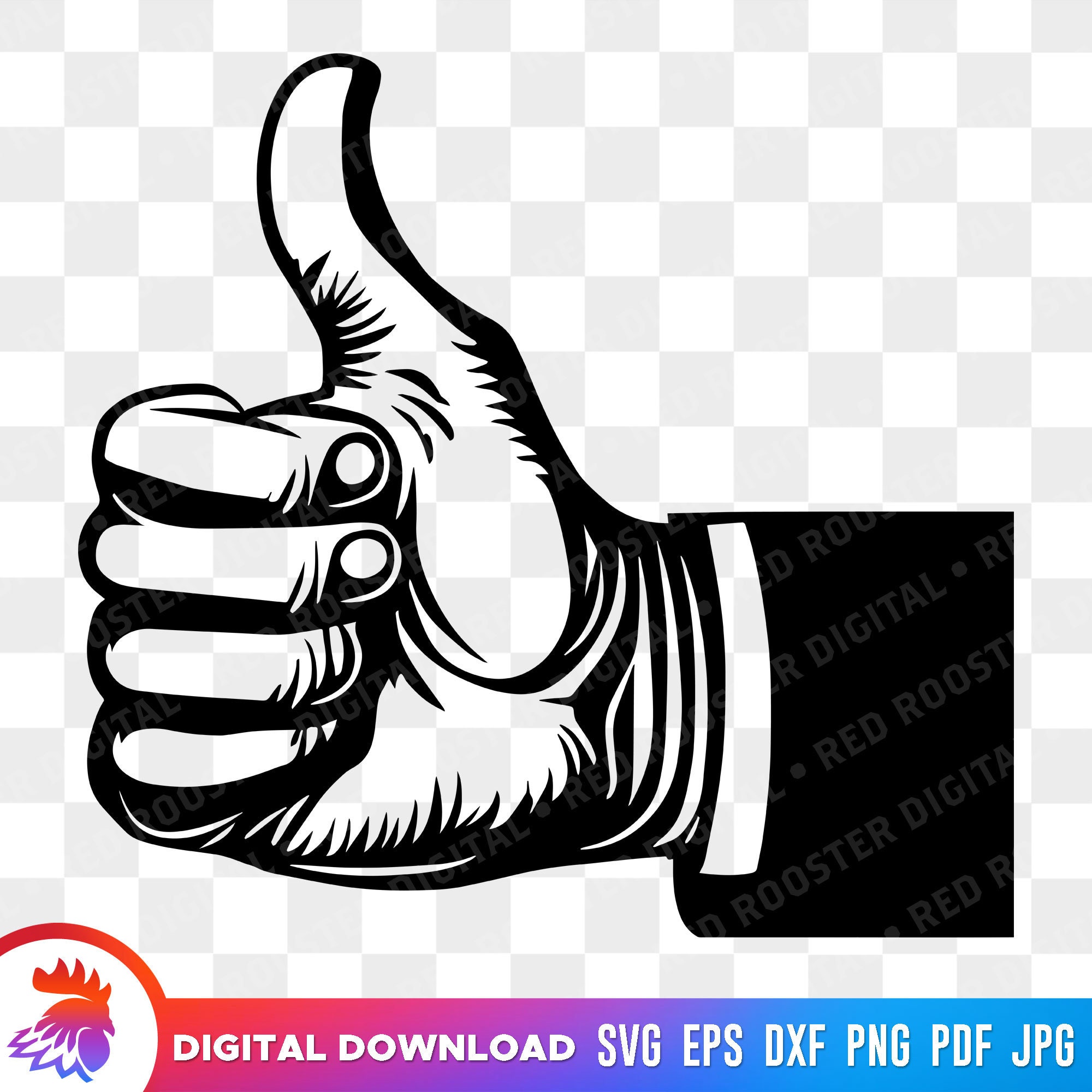 Thumbs Up, Like Thumb, Man With Thumb Up, Hitchhiker Thumb, Like Gesture, Cut File, Clipart, Svg