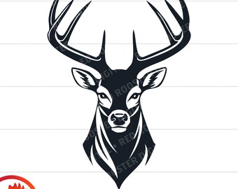 Whitetail Deer Buck SVG, Antlers Clipart Vector (Digital Download)
