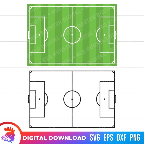 Soccer Field SVG, Regulation Soccer Field, Soccer Field Cut File, Soccer Cut File For Cricut, Digital Download, Soccer Field Lines, Vector