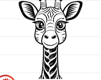 Söt giraff svg, giraff klippfil, giraff png, giraffunge clipart, söt giraff svg för Cricut, tecknad film, vektor, png, Cricut klippfil