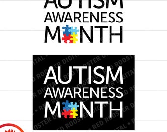 Autism Awareness Month SVG, PNG, Clipart (Digital Download)