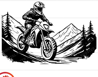 Motocross Bike Rider SVG, Dirt Bike Racing Vector (Digital Download)
