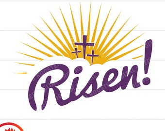He is Risen SVG, Easter Christian Clipart (Digital Download)