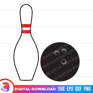 Bowling SVG, Bowling Pin and Ball SVG, Bowling PNG, Bowling Cut Files, Bowling Cut File For Cricut, Digital Download, Clipart