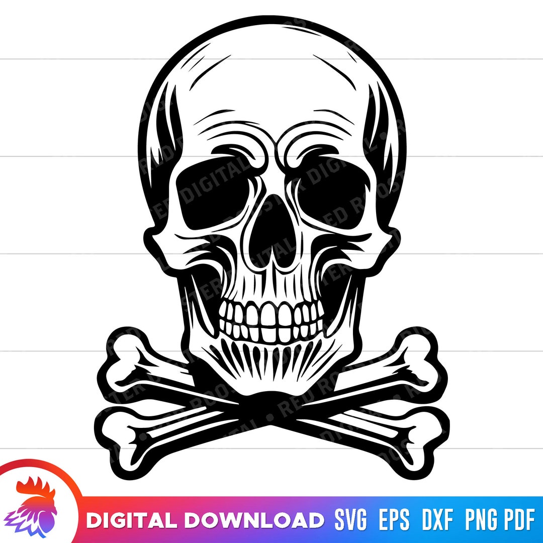 帽子 PDF JOLLY SKULL BLACK Jolly Roger Skull and Crossbones SVG, Pirate Flag Clipart (digital