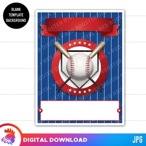 Baseball Flyer Template, Blank Baseball Background, Baseball Party Invite, Baseball League Newsletter, Digital Download, Invitation