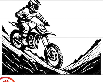 Motocross Dirt Bike SVG, Racing Clipart (Digital Download)