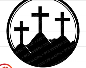 Christian Calvary Crosses SVG, Easter Cricut Cut File (Digital Download)