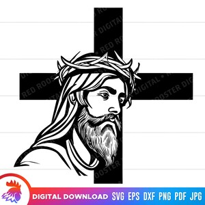 Jesus Christ Cross svg, Christ and the Cross, Jesus on the Cross, Christian Easter Clipart, Jesus Cross cut file, Christian Easter, vector