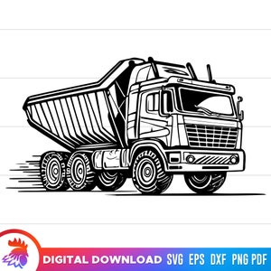 Dump Truck SVG, Dump Truck Clipart, Digital Download SVG & PNG, Dump Truck Illustration, Dump Truck png, vector, svg for cricut