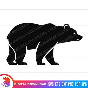 Bear Silhouette svg, Black Bear Silhouette, Bear Clipart, Bear Cut File, Bear Icon, Bear Lineart, Standing Bear vector, cricut svg, cut file