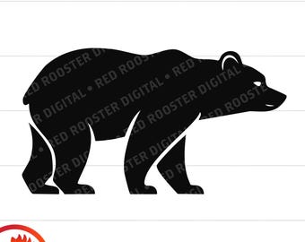 Schwarzer Bär Silhouette SVG, Clipart, Schnittdatei (digitaler Download)